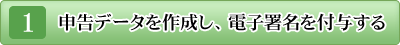 (1)申告データを作成し、電子署名を付与する。